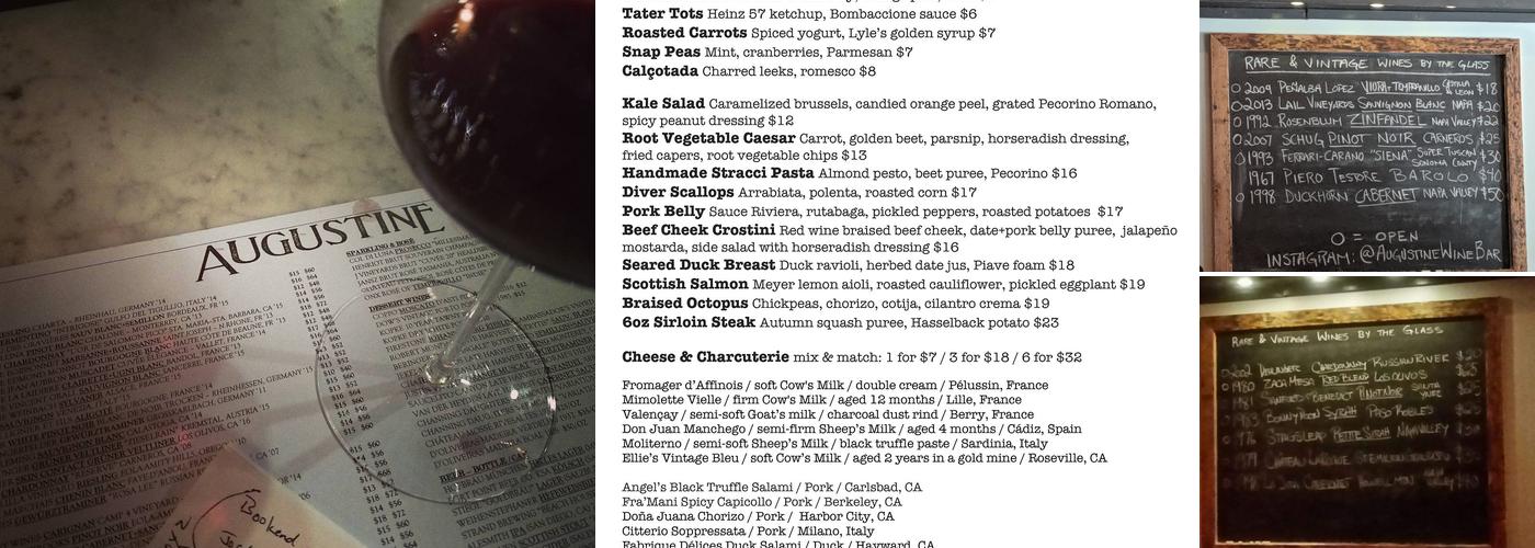 Augustine Wine Bar Menu