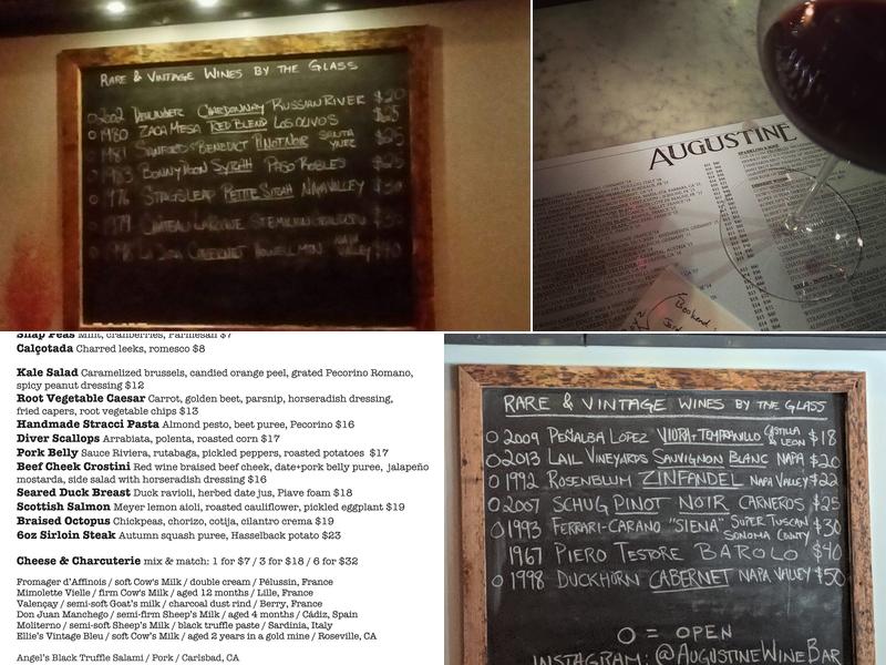 Augustine Wine Bar Menu