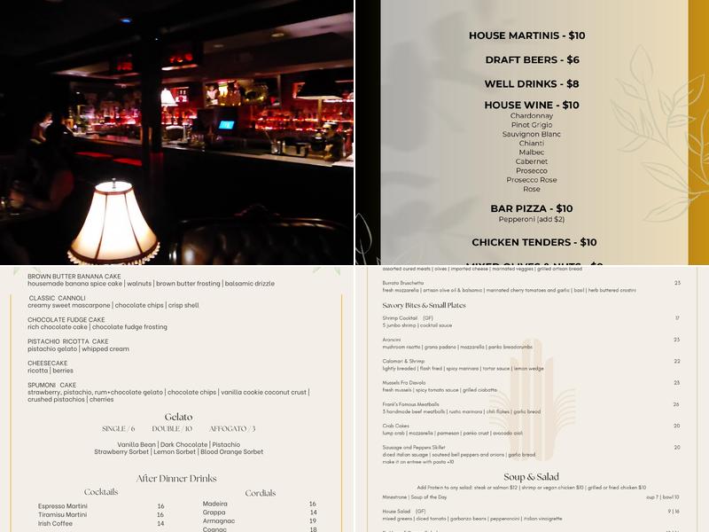 The Rendition Room Menu