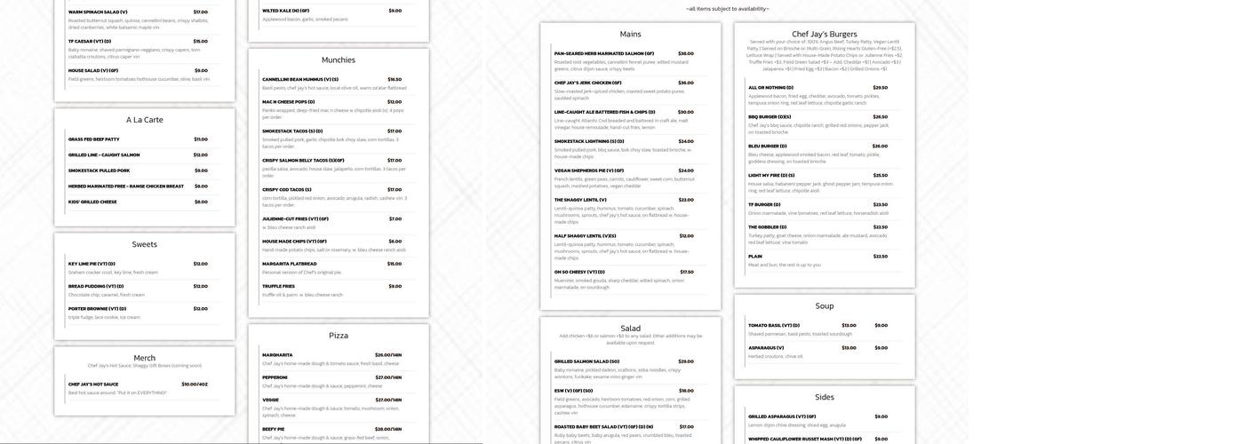 Tuning Fork LA Menu