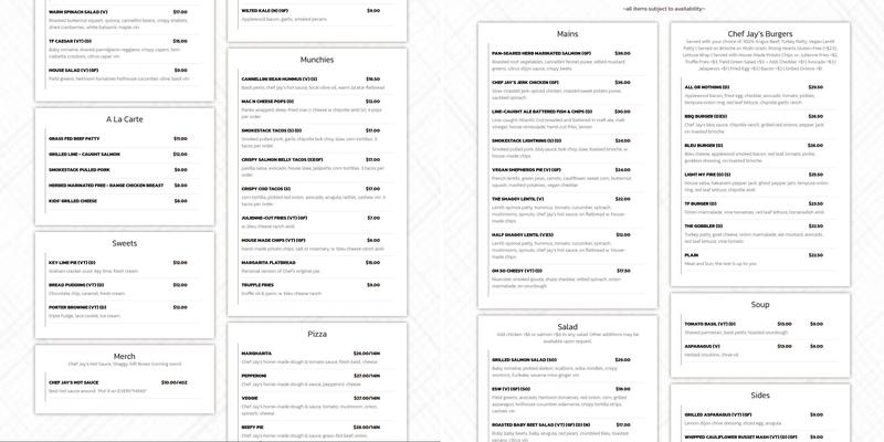 Tuning Fork LA Menu