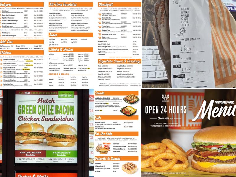 Whataburger Menu