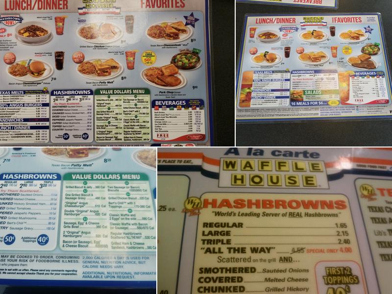 Waffle House Menu