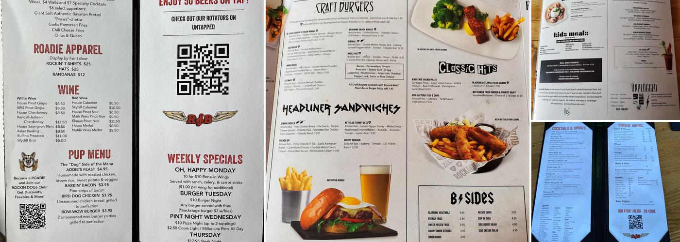 Rock & Brews Menu