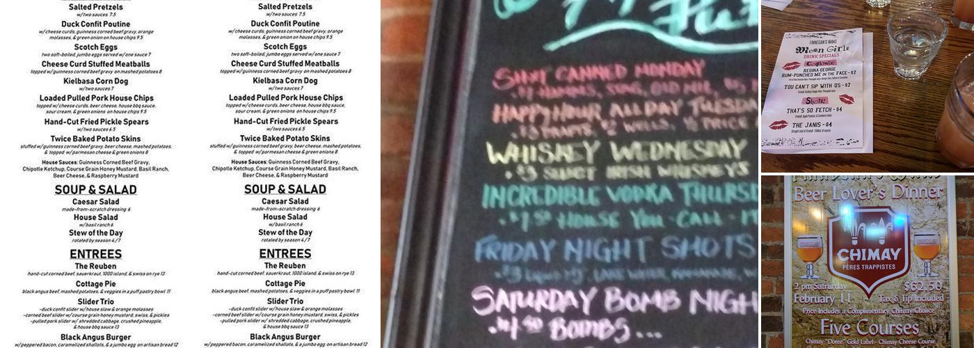 Finnegan's Wake Menu