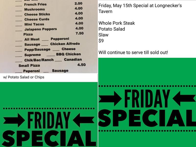 Longnecker's Batchtown Tavern Menu
