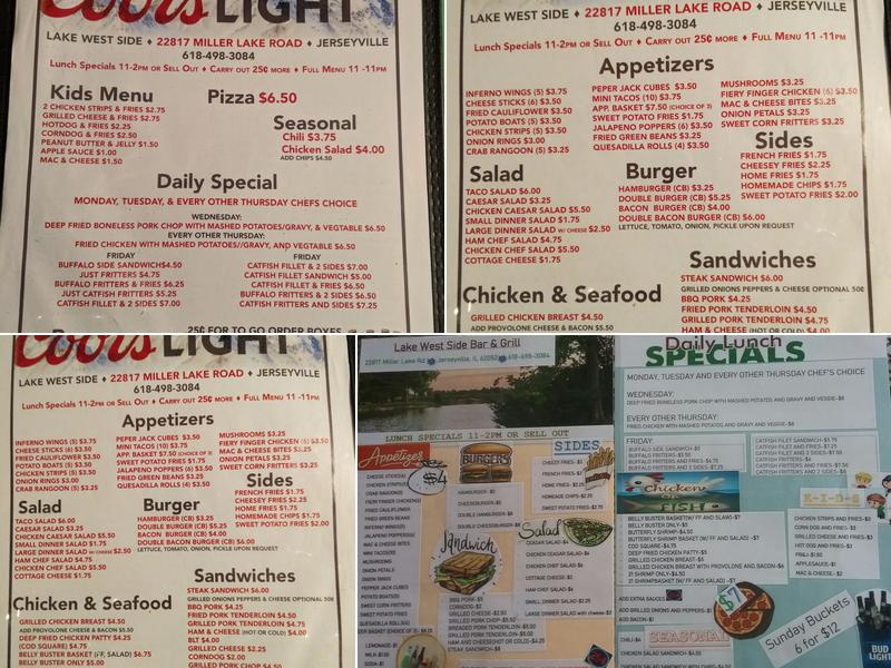 Lake West Side Bull Shoot Bar Menu