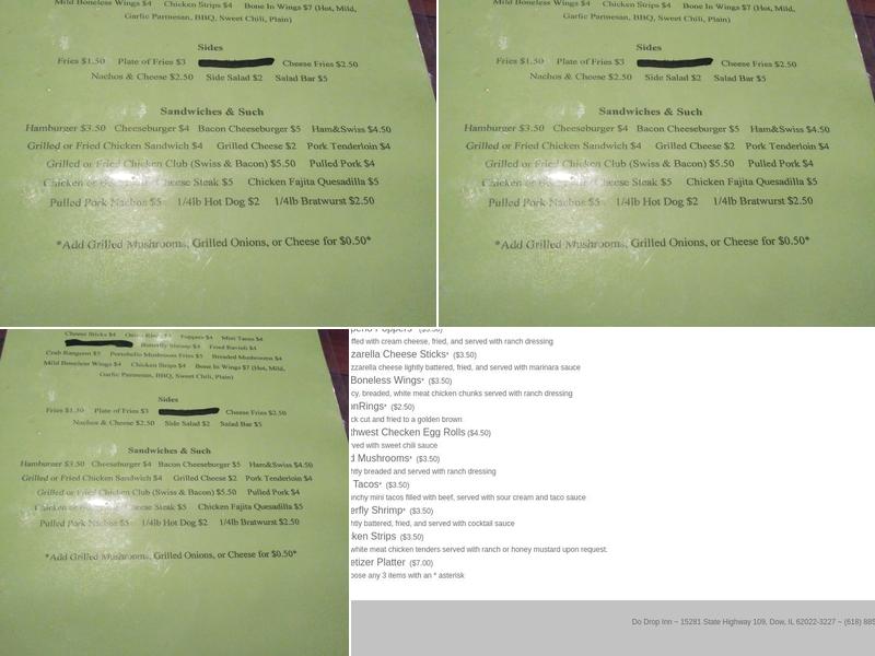 Do Drop Inn Menu