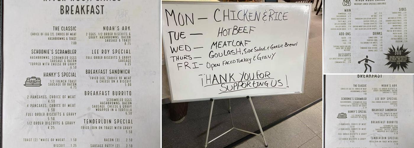 River Rock Lanes Menu