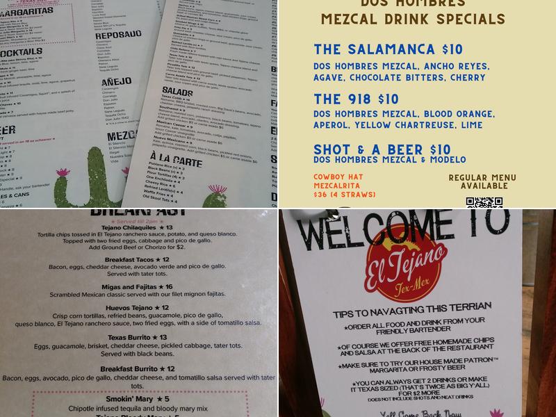 El Tejano Menu