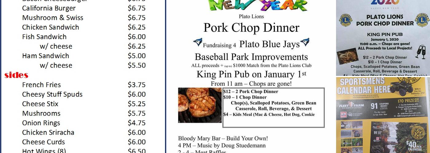 King Pin Pub Menu