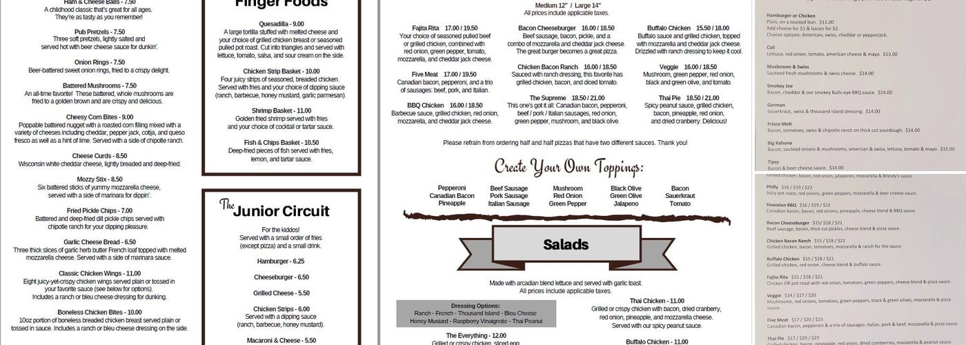 Gateway Pub Menu