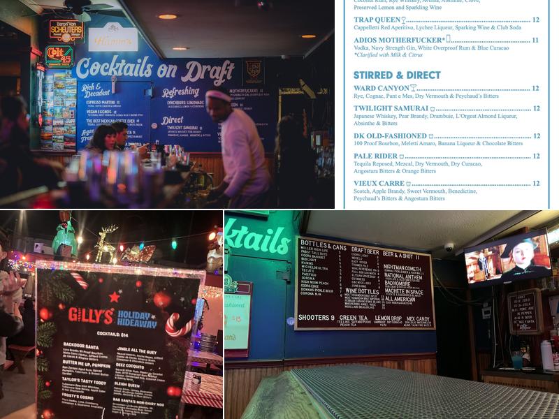 Gilly's House of Cocktails Menu