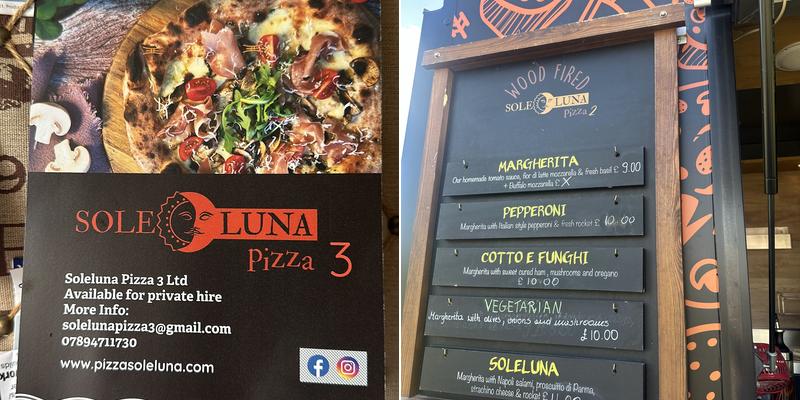 Soleluna Pizza Menu