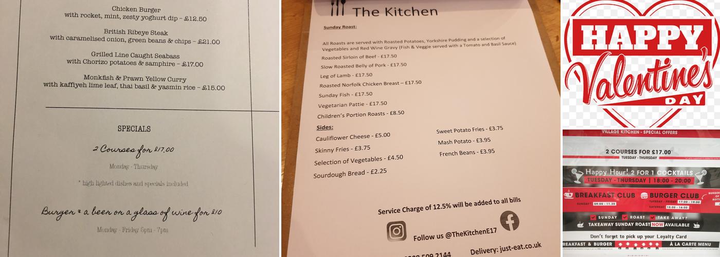 The Kitchen Menu