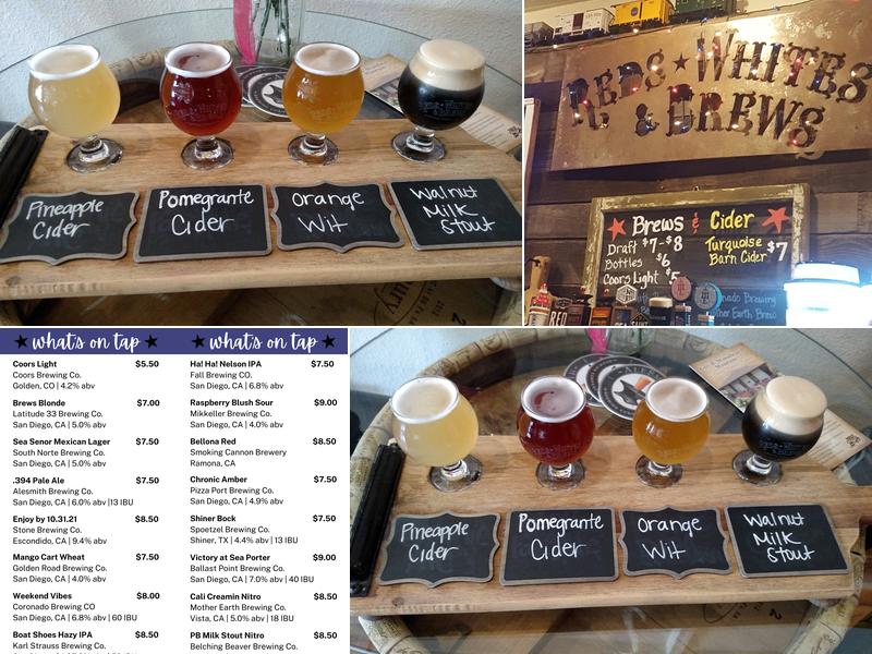 Reds Whites and Brews Menu