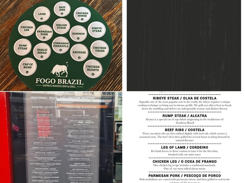 Fogo Brazil Menu