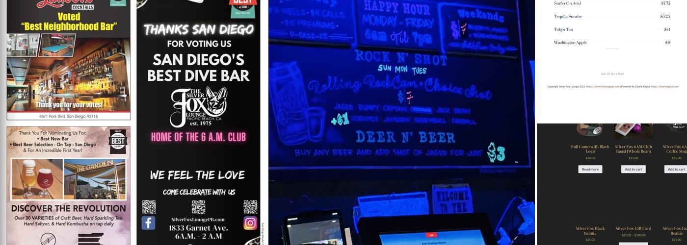 The Silver Fox Lounge Menu