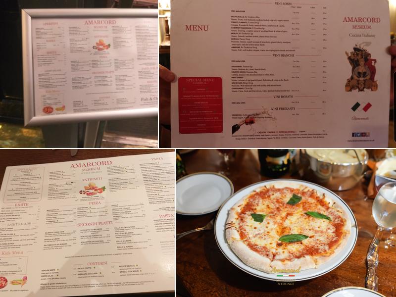 Amarcord Italian Restaurant Menu