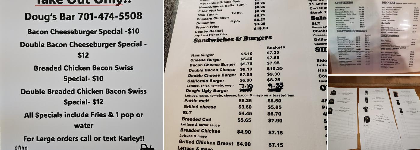 Doug's Bar Menu