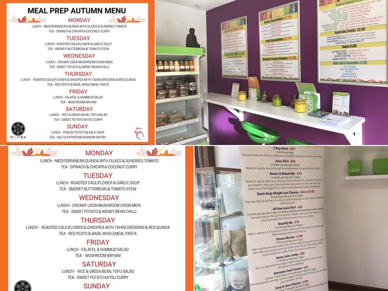 Hi Vibe Nutrition (Previously Rawfullygood4u) Menu