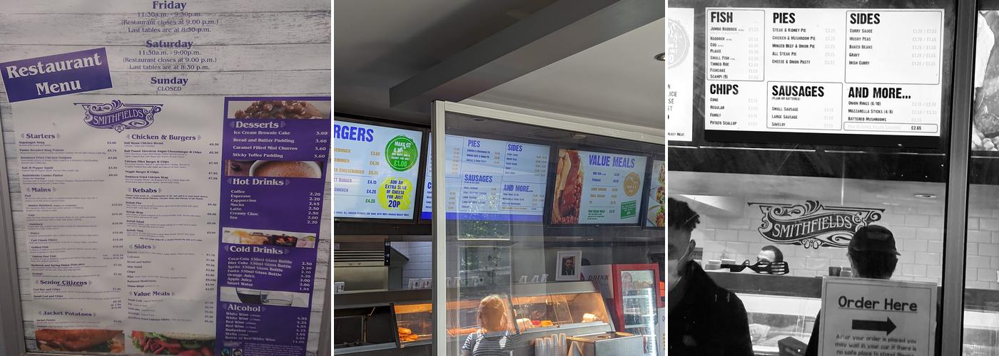Smithfields Traditional Fish & Chips Menu