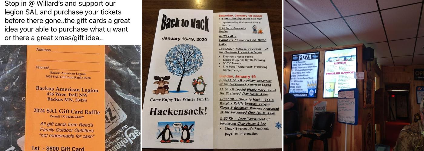 Willard's Saloon & Eatery Menu