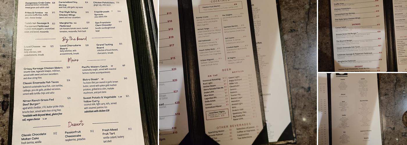Eclipse Kitchen & Bar Menu