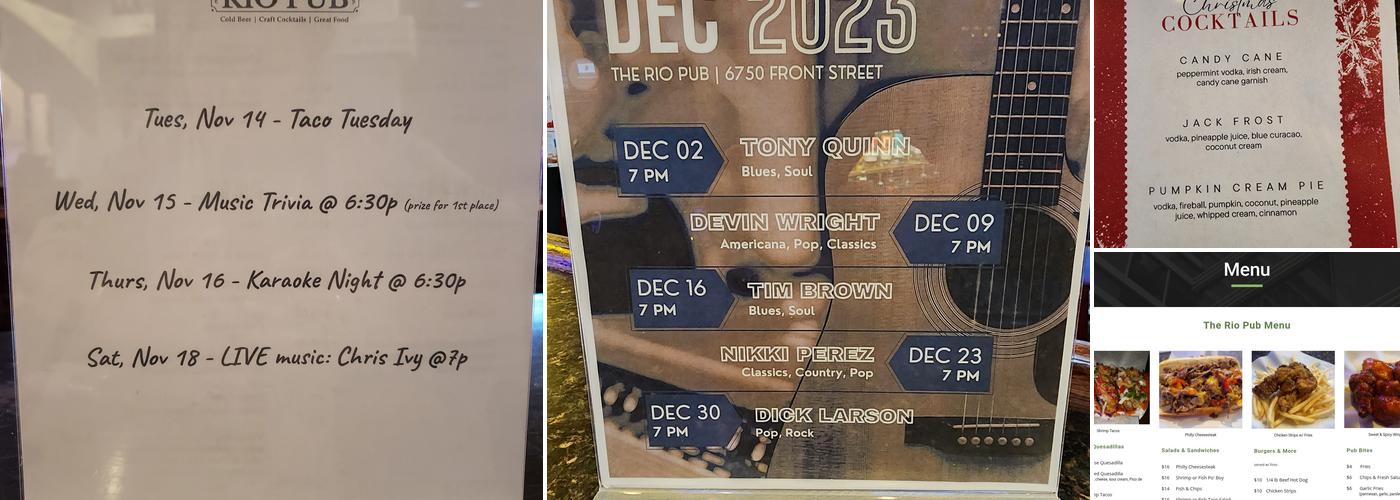 Rio Pub Menu
