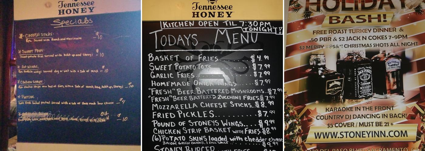 Stoney's Rockin Rodeo Menu