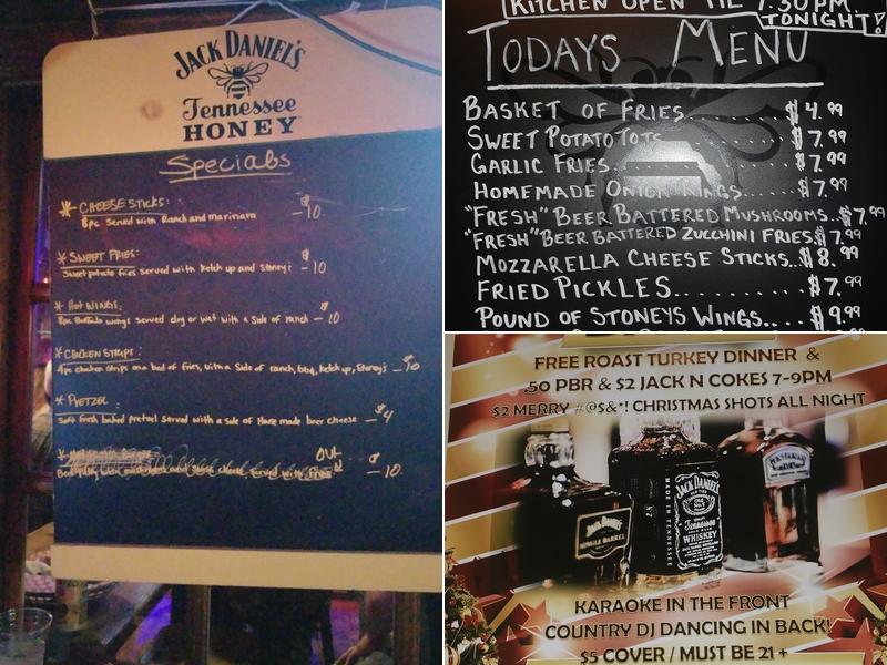 Stoney's Rockin Rodeo Menu