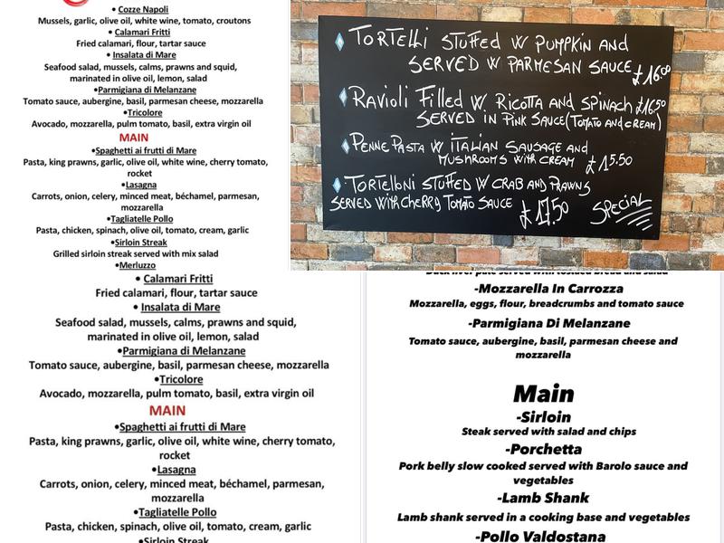 Enzo’s Italian Restaurant Worthing Menu