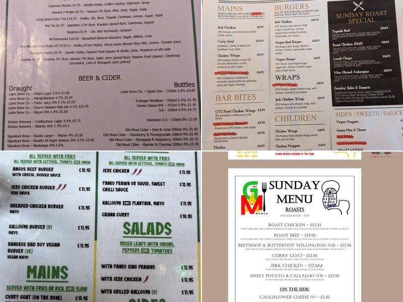 The Owl & Hitchhiker Menu