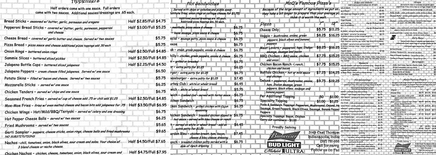 Gallagher's Pub & Eatery Menu