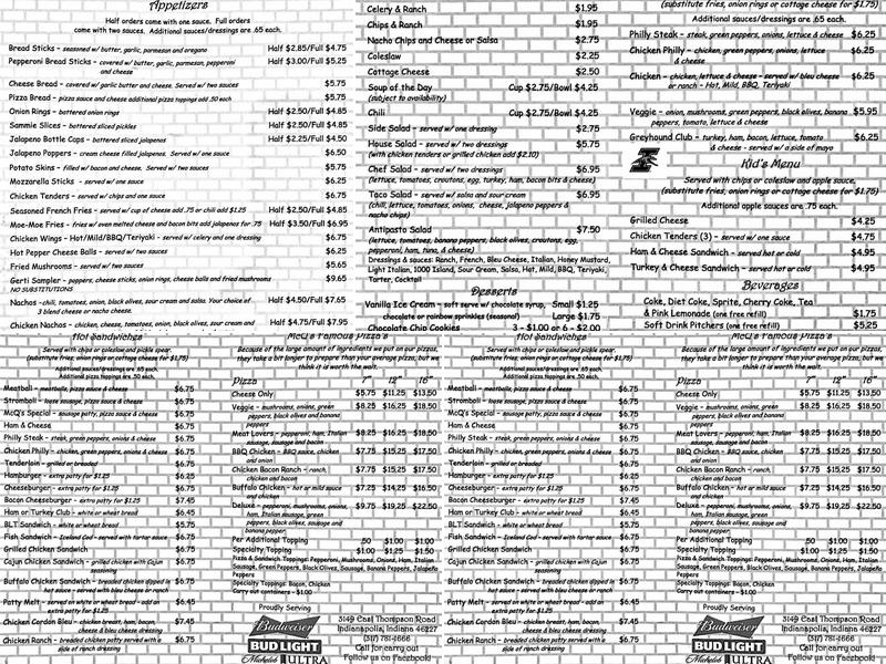 Gallagher's Pub & Eatery Menu