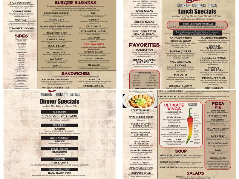 Whiskey Business Southport Menu