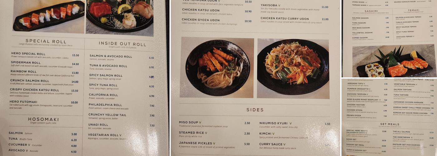 Sushi Hero Menu