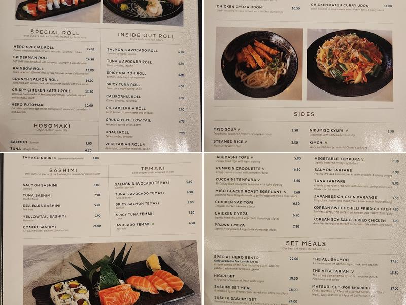 Sushi Hero Menu