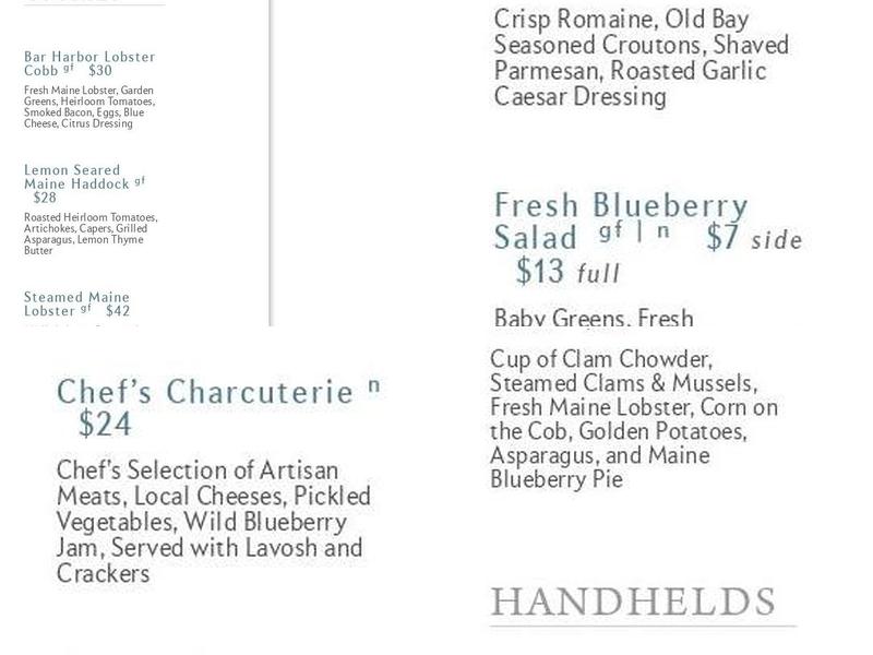 The Terrace Grille Menu