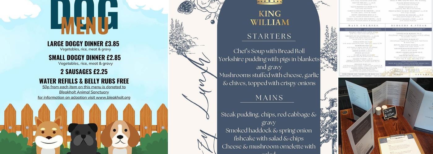 The King William Menu