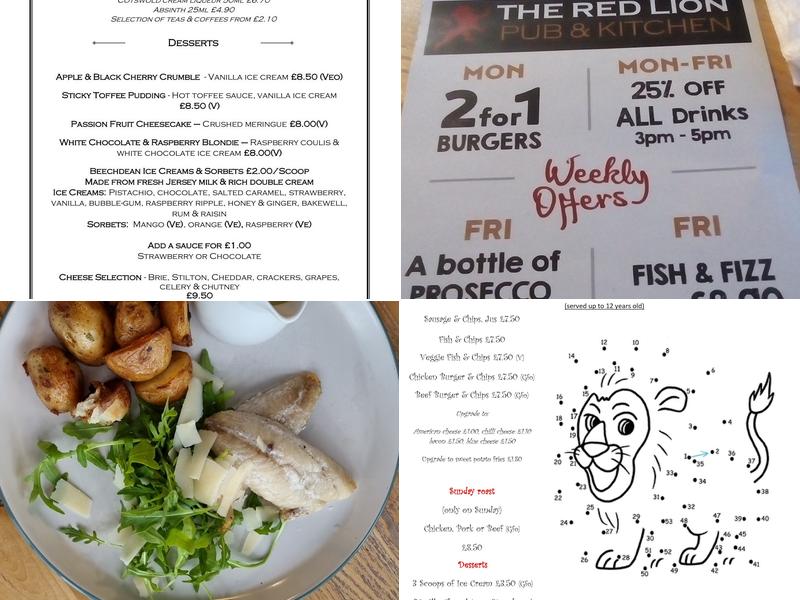 The Red Lion Hunningham Menu