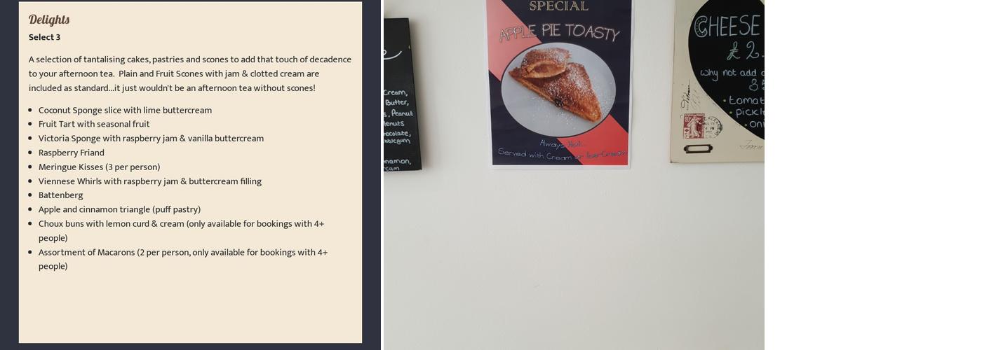 Essence of Cake UK Menu