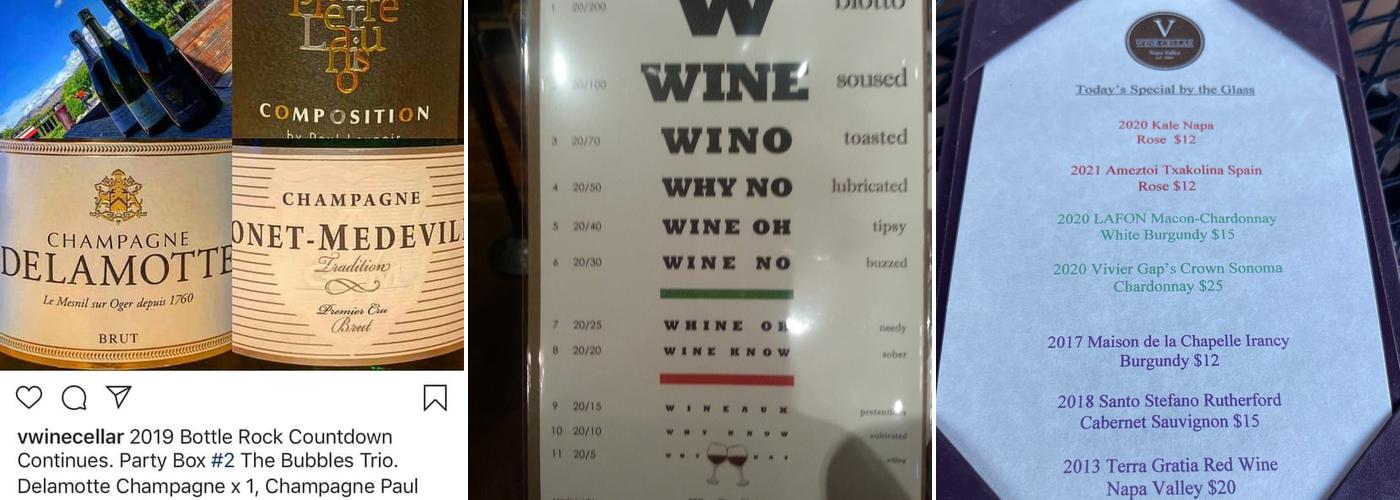V Wine Cellar Menu