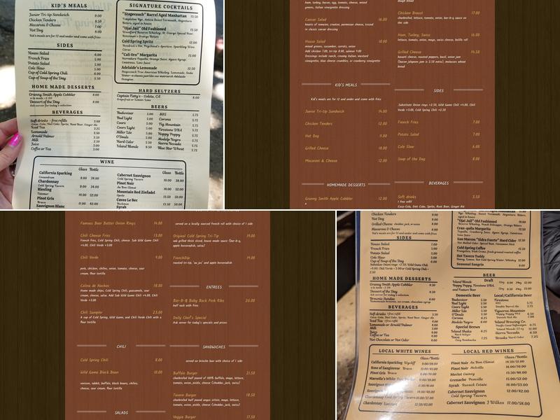 Cold Spring Tavern Menu