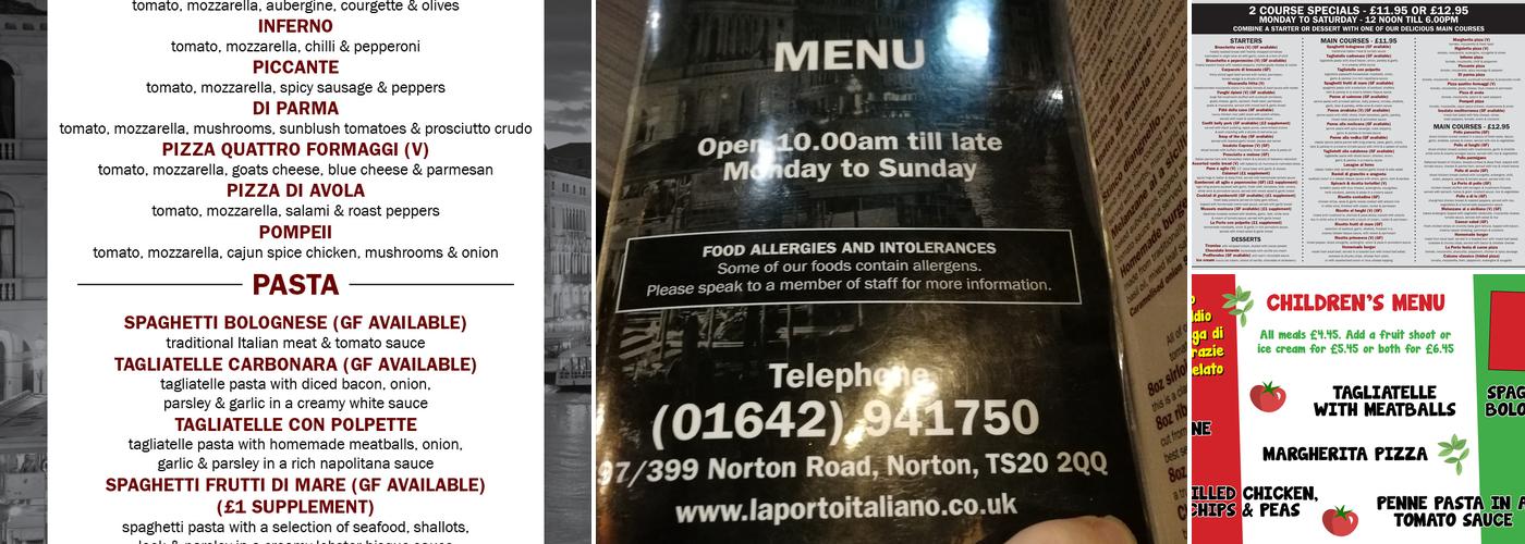 La Porto Italiano Menu