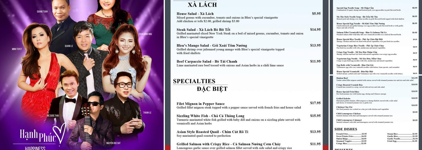 Cordon Blue Restaurant and Lounge Menu