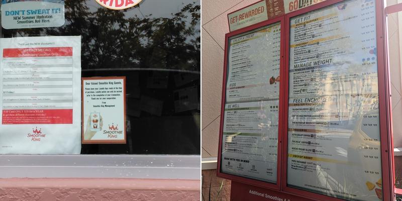 Smoothie King Menu