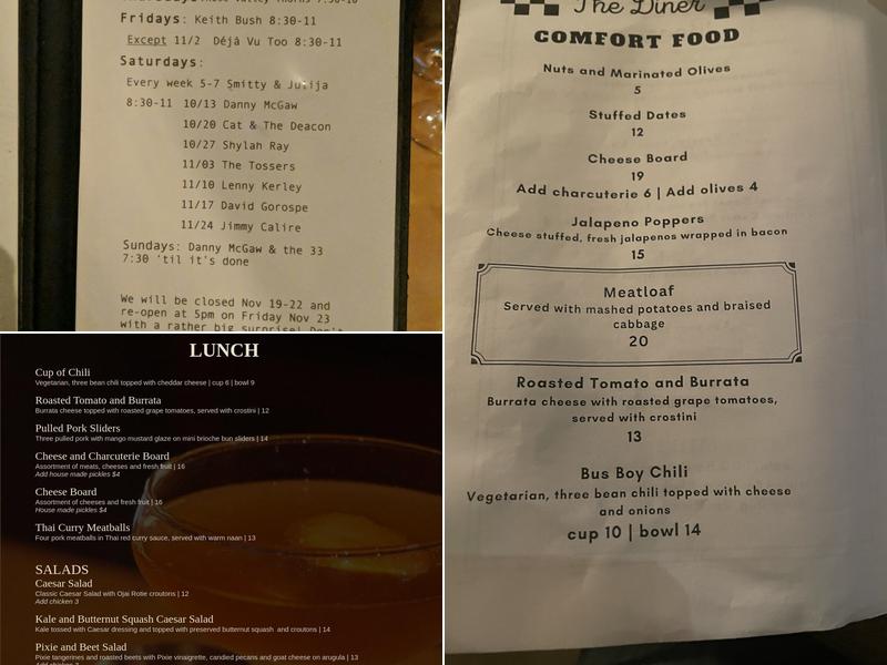 Sam's Place Menu