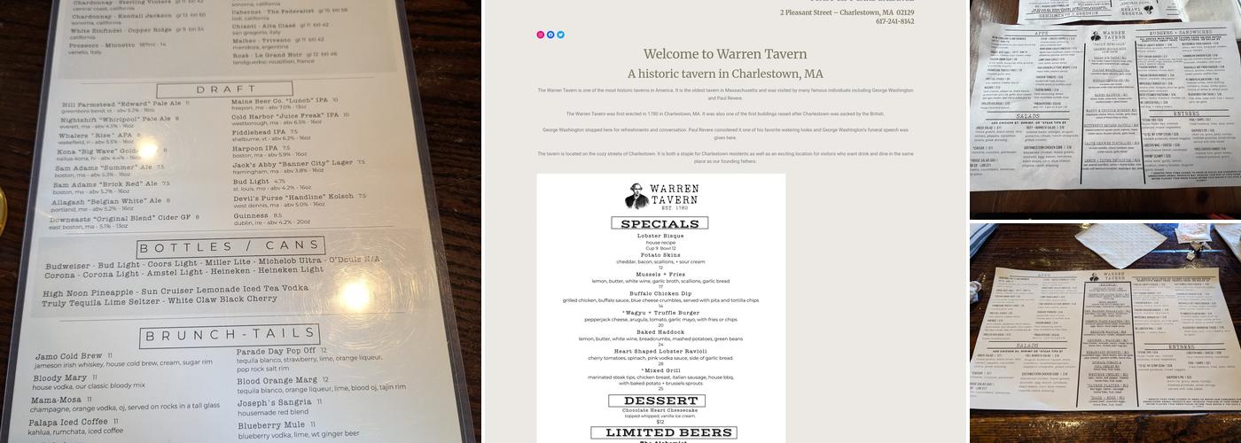 Warren Tavern Menu