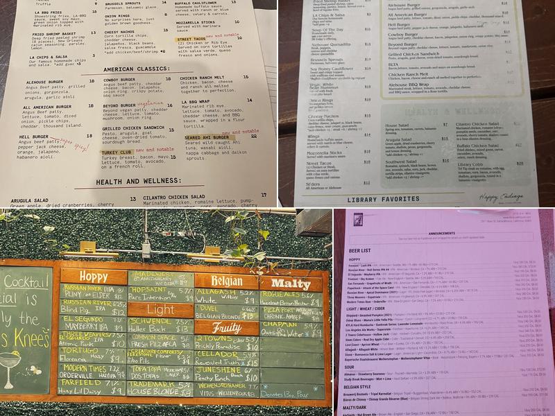 Library Alehouse Menu